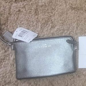 Silver Coach wristlet